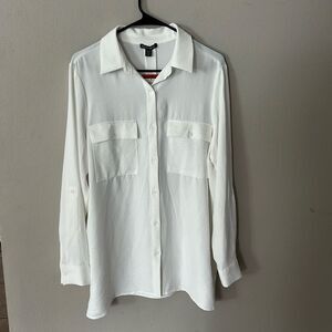 Hilary Radley Womans Button-up Long Sleeve Shirt Blouse